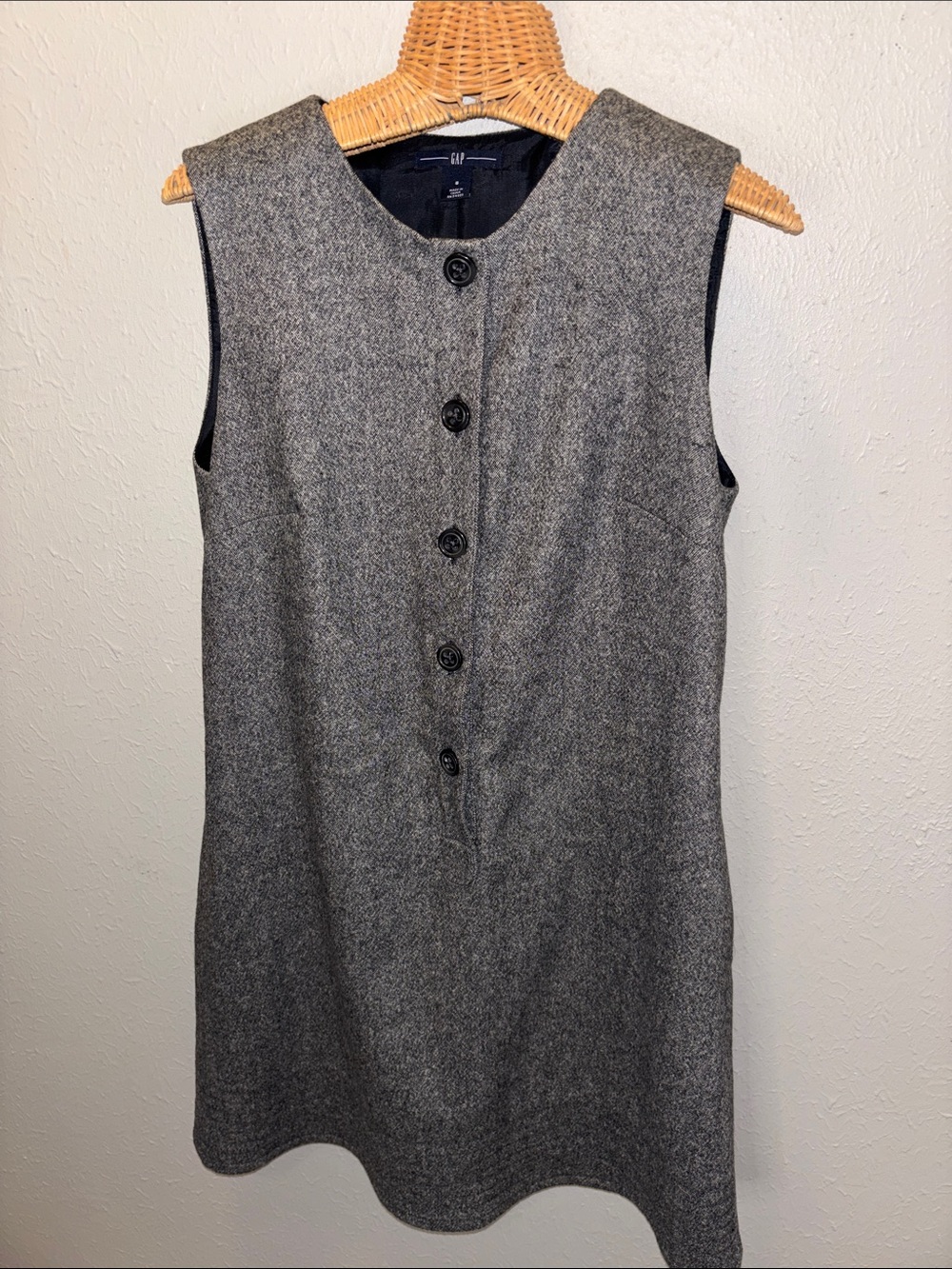 GAP Gray Heather Wool Blend Shift Dress Career Fall Winter Ready Women’s Size 8
